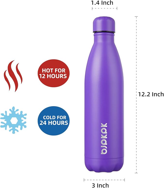 BJPKPK 25oz Insulated Stainless Steel Water Bottles Travel Sports Metal Water - Image 2