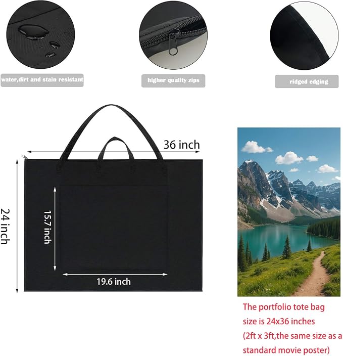 BUSOHA Large Art Portfolio Tote Bag - Image 2