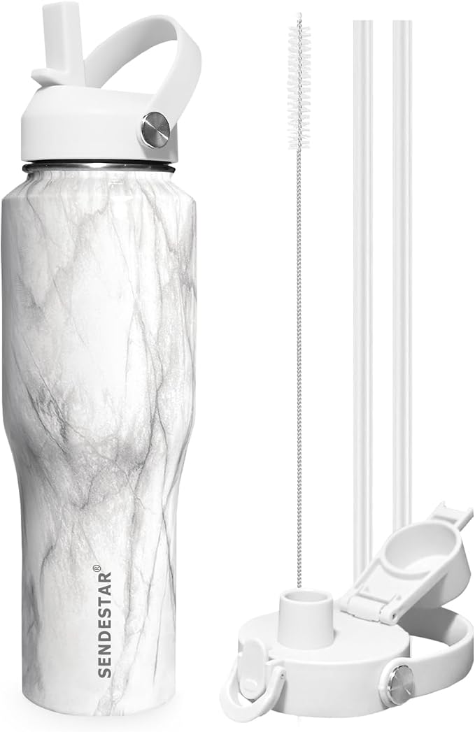 SENDESTAR 32oz Water Bottle Wide Mouth Stainless Steel Vacuum Insulated Double by Sendestar