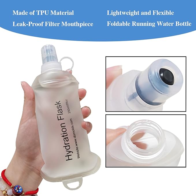CLINTT 250ml Soft Flask, Foldable Running Water Bottle, TPU Folding Soft Water - Image 4