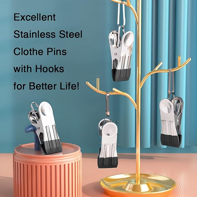 10PCS Small Clothes Pin with Hook - Image 5
