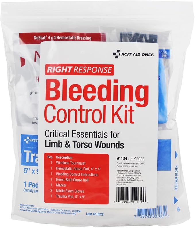 First Aid Only 91134 Critical Essentials Bleeding Control Kit by FirstAidOnly