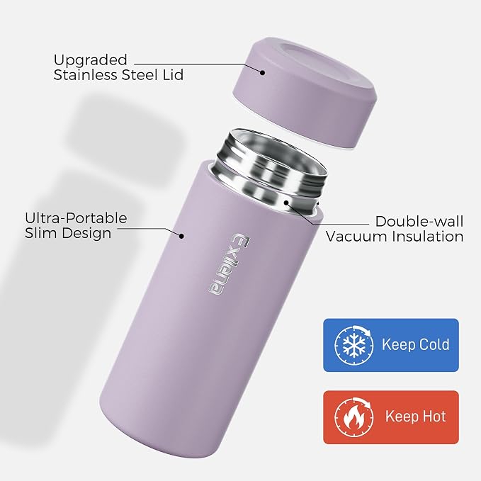 【Upgraded】Exllena Small Insulated Water Bottle 8 oz/250ml– Mini Insulated Water - Image 3