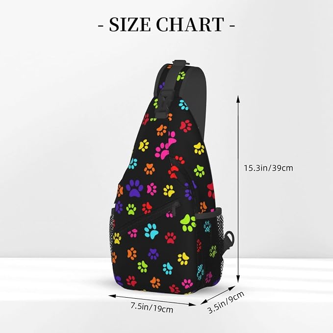Colorful Paw Print Crossbody Sling Bags - Image 2