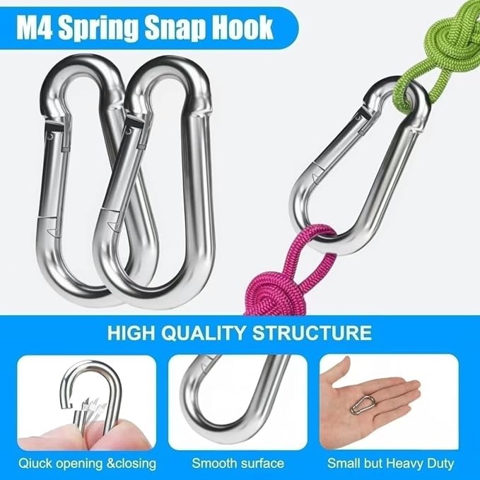 30 Pack M4 Mini Carabiner Clips, 1.57 Inch Spring-Loaded Snap Hooks - Image 6