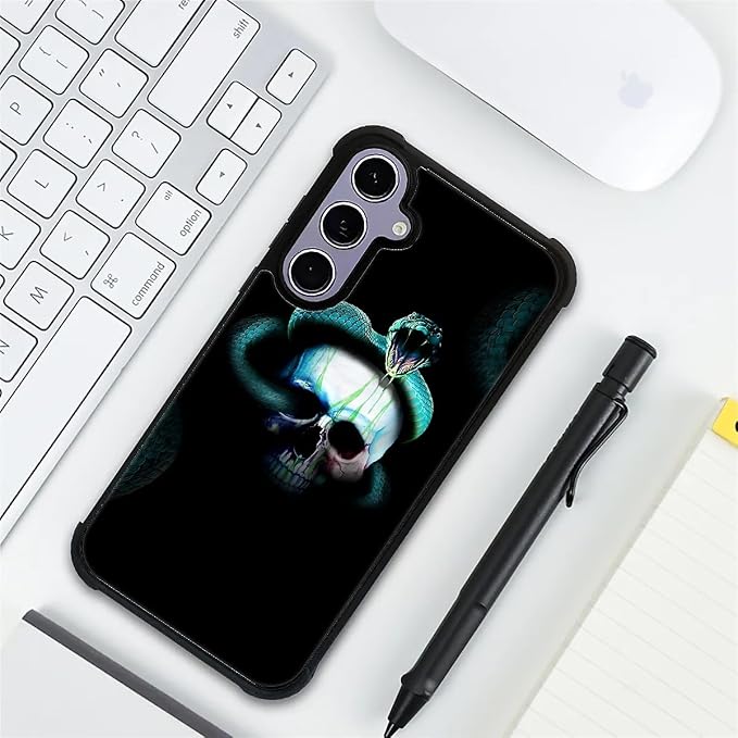 for Samsung Galaxy S24 S25 Case, Skeleton Winding Snake Pattern Graphic Design - Image 7