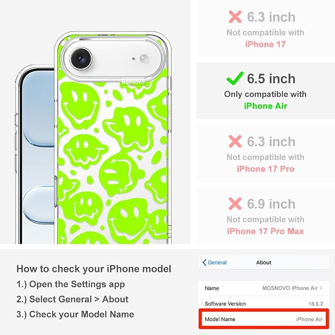 MOSNOVO for iPhone Air Case | Military Grade 6.6ft Drop Tested | Camera Control - Image 2