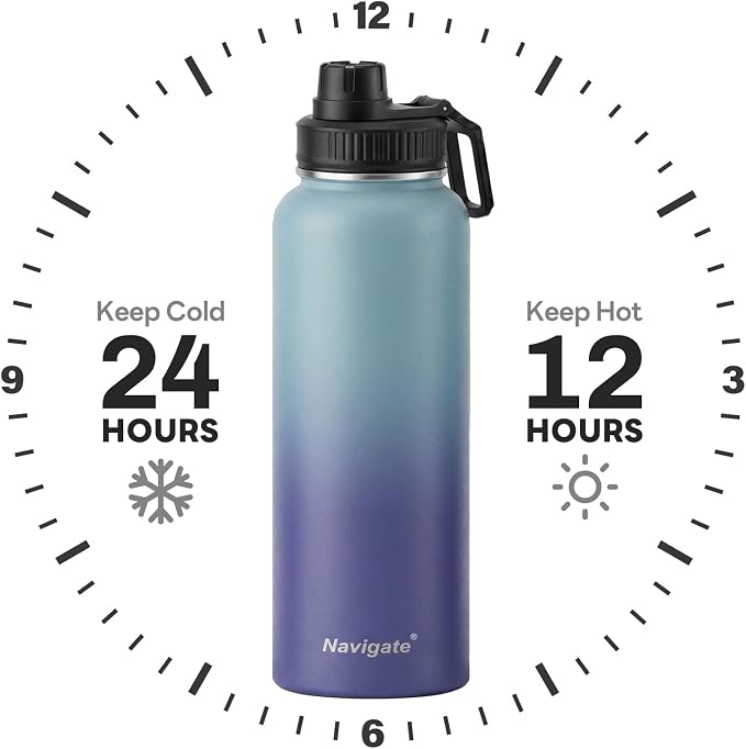 Navigate 40 oz Insulated Stainless Steel Sports Water Bottle - Image 2