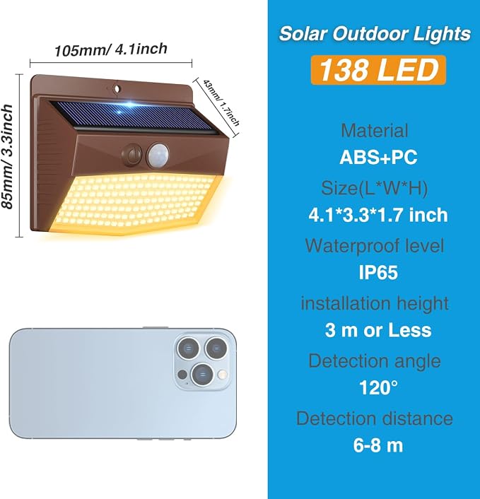 Peasur Solar Outdoor Lights, Motion Sensor Security Lights - Image 6