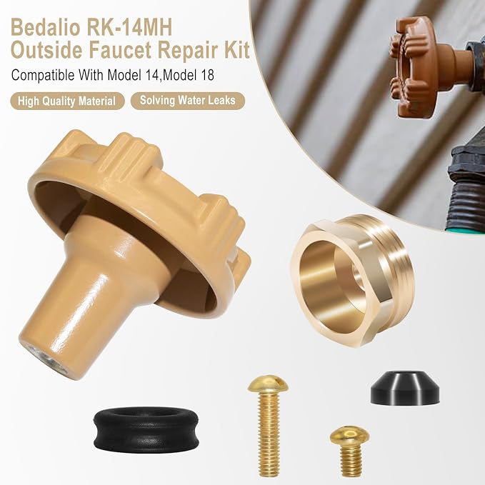 RK-14MH Outside Faucet Repair Kit Metal Handle Compatible - Image 2