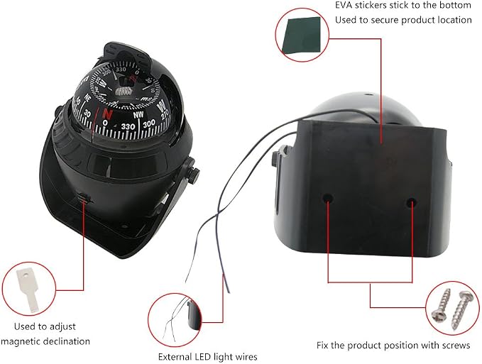 Electronic LED Light Marine Digital Compass Suitable - Image 5