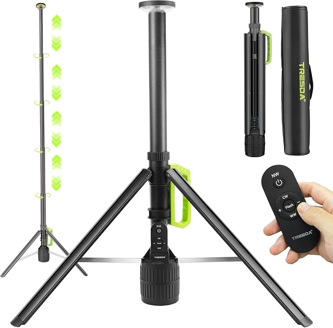 Tresda Rechargeable Telescopic Camping Light, 8.4FT LED Work Light by Tresda