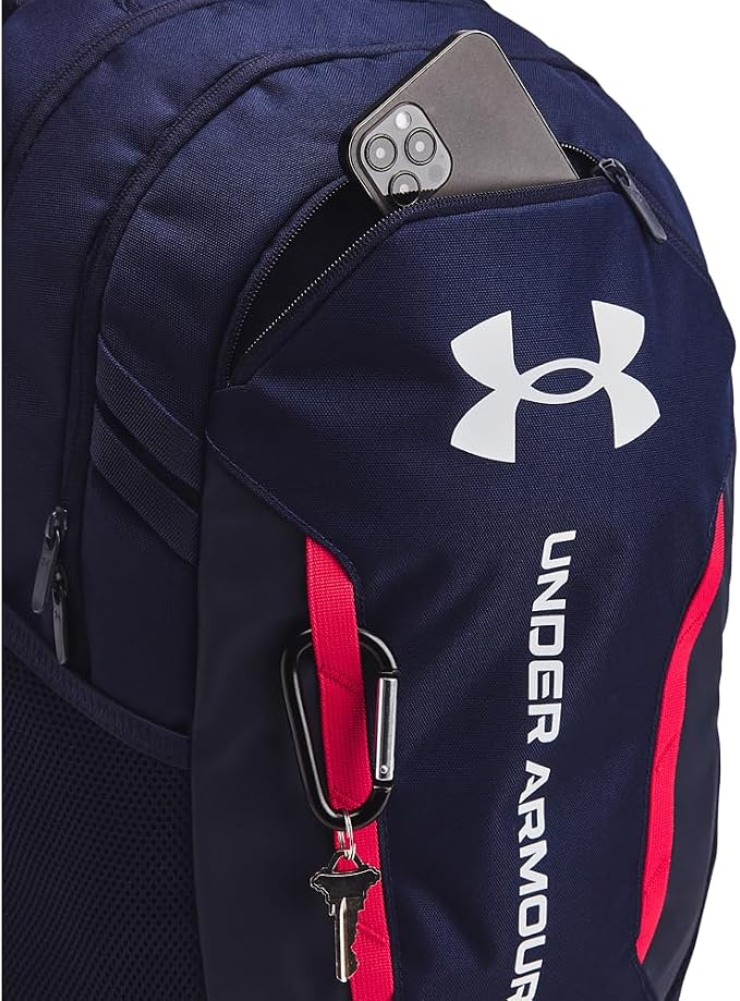 Under Armour Unisex-Adult Hustle 6.0 Backpack, Midnight Navy/Midnight Navy/White - Image 3