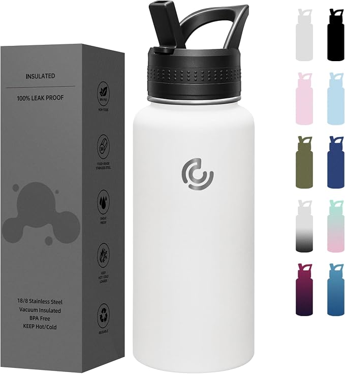 COKTIK 32oz Sports Water Bottle, Stainless Steel Water Bottle by coktik