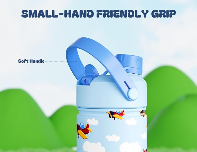 12 oz Kids Stainless Steel Water Bottle: 2-in-1 Straw Spout Lid, Easy Clean - Image 7