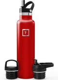IRON °FLASK Camping & Hiking Hydration Flask - 24 oz Fire Red by IronFlask