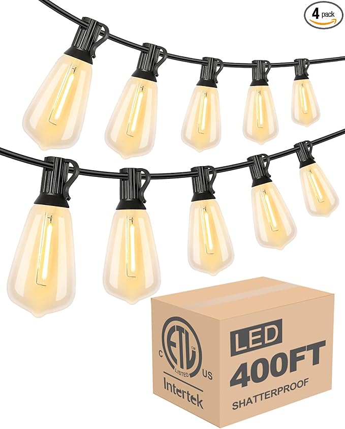 Lightdot 400FT Outdoor String Lights, LED Bistro String Lights by LightdotLighting
