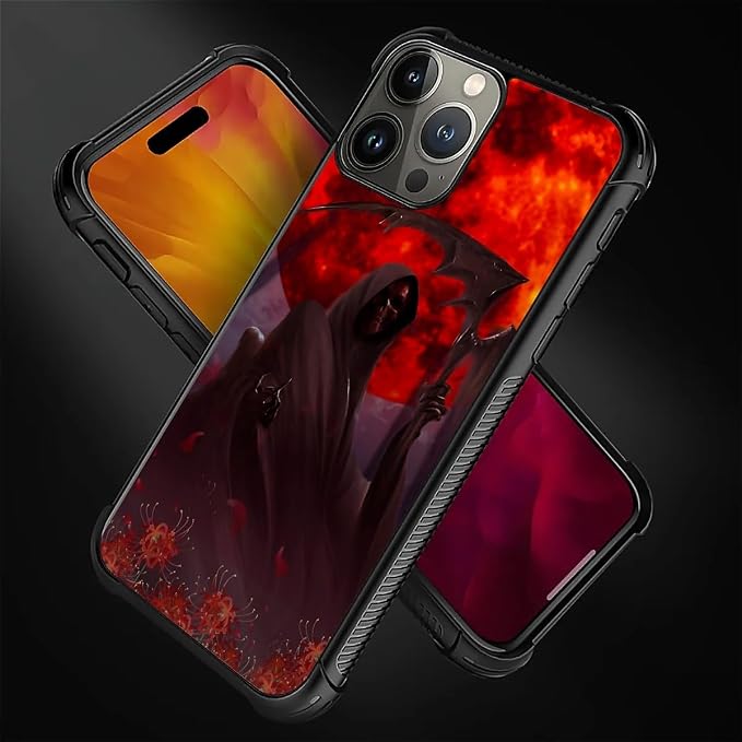 for iPhone 16 Pro Max Case, Death by The Red Moon Pattern Graphic Design Girl - Image 4