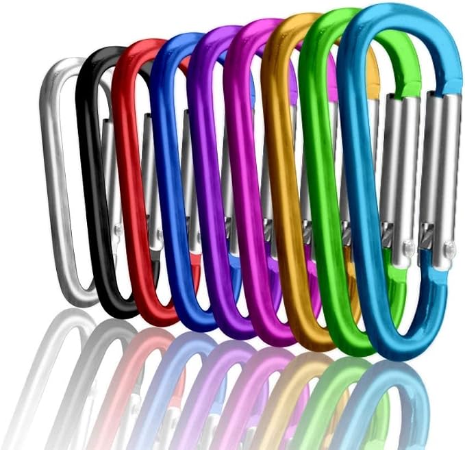Carabiner Clips, Upins Aluminum Locking Spring Hook Keychain D Shape Heavy Duty by UPINS