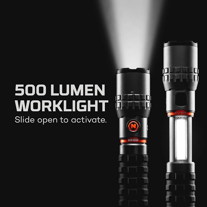 NEBO SLYDE King 2K Flashlight | 2000 Lumens, Rechargeable COB Work Light & LED - Image 3