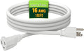 Indoor Outdoor Extension Cord 10 FT, 16/3 SJTW Weatherproof White Electrical by GREATIDE