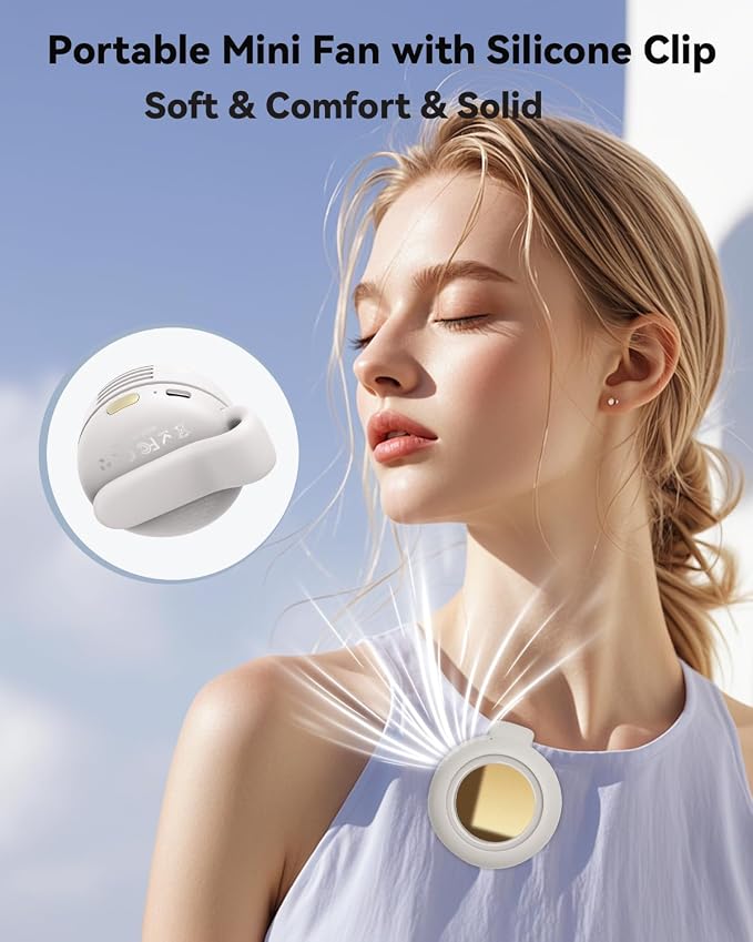Portable Silent Mini Bladeless Fan Clip On, Small Fan Clip on - Image 3