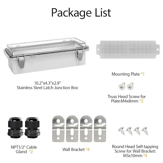LeMotech Electrical Box, IP67 Waterproof Hinged Clear Cover Stainless Steel - Image 9