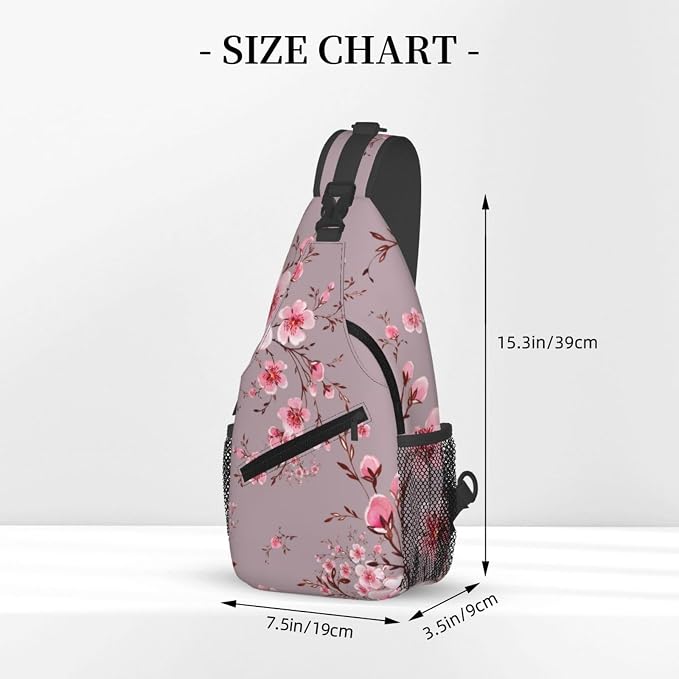 Pink Cherry Blossom Crossbody Sling Bag - Image 2