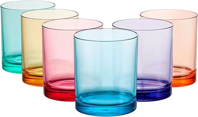 US Acrylic Classic Plastic Reusable Drinking Glasses 12oz Rocks Cups Assorted by USAcrylic