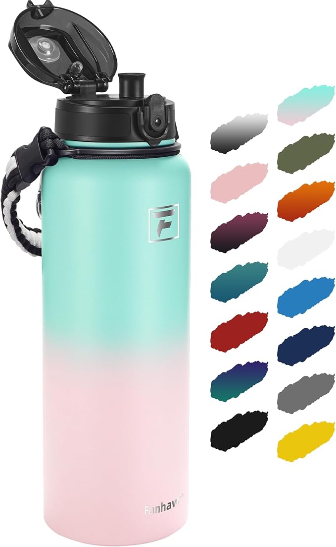 Fanhaw 40 oz Insulated Stainless Steel Water Bottle by FANHAW