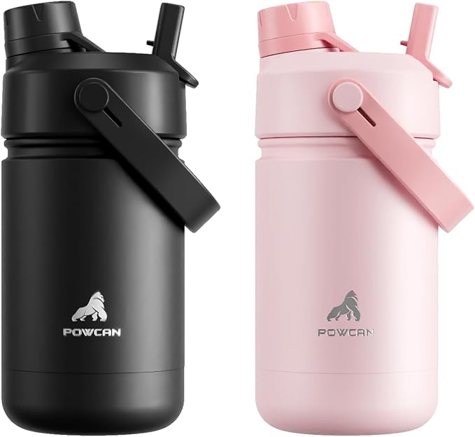 POWCAN 2 Pack 12 oz Kids Insulated Water Bottle by POWCAN