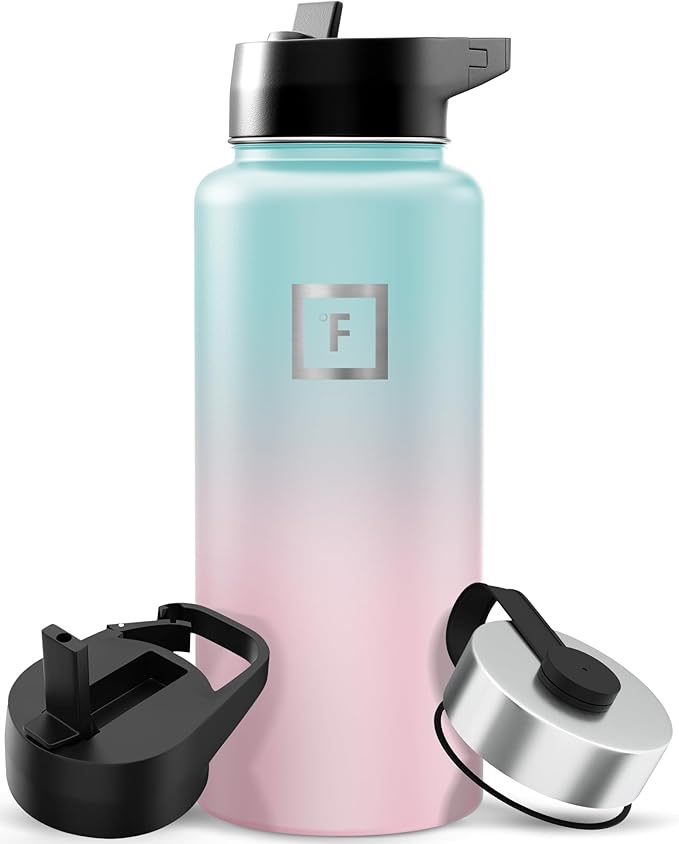 IRON °FLASK Camping & Hiking Hydration Flask - 32 oz Bubble Gum by IronFlask