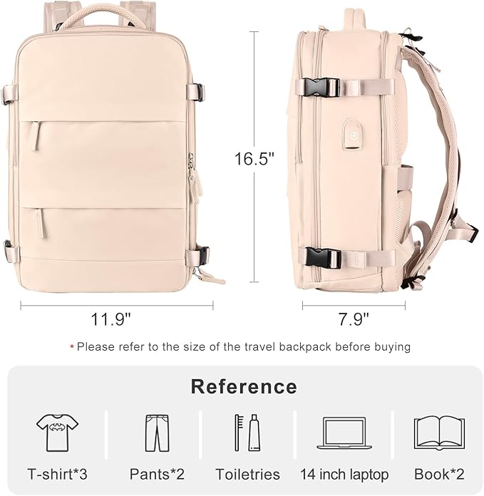 coofay Carry On Backpack Flight Approved Personal Item Travel Backpack - Image 3