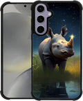 for Samsung Galaxy S24 S25 Case, Rhino Water Marshes Pattern Graphic Design by FKBRCL4U