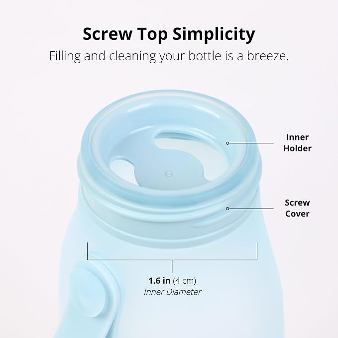 BLUE GINKGO Collapsible Water Bottle – Lightweight, Foldable Silicone Bottle - Image 5