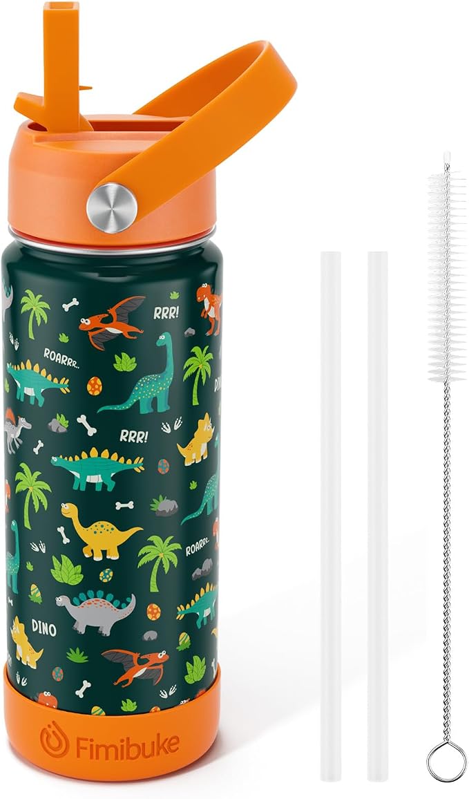Fimibuke Kids Insulated Water Bottle, 18oz BPA FREE 18/8 Stainless Steel Kid Cup by Fimibuke