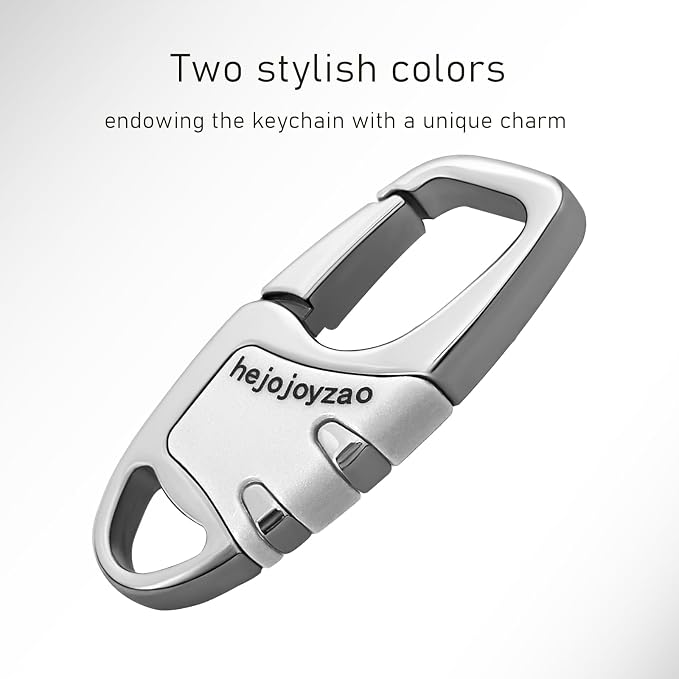 Keychain with Carabiner Clip, 4 Heavy Duty Key Rings and D Ring - Image 8