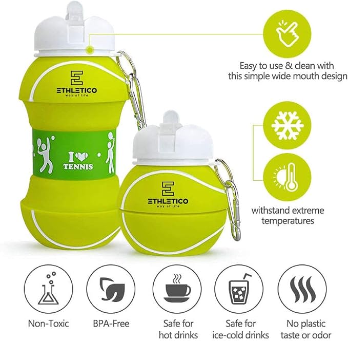 Collapsible Water Bottles with Carabiner Food Grade Sports Water Bottle - Image 8