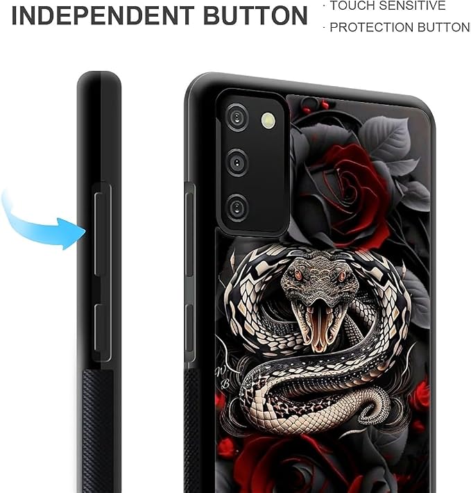 for Samsung Galaxy S20 FE Case, Entwined Rose Snake Pattern Graphic Design Girl - Image 4