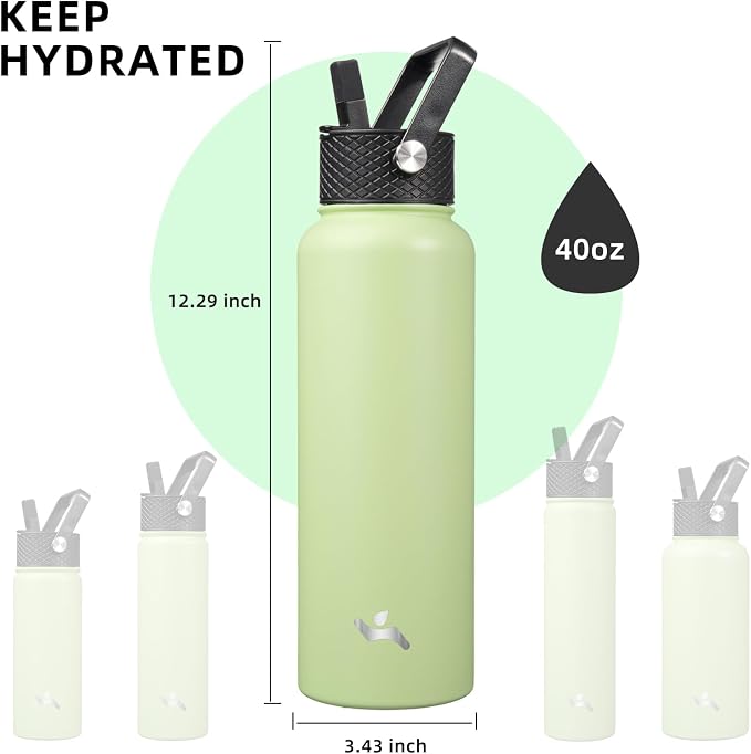 Konokyo 40oz Insulated Water Bottle Stainless Steel Sport Bottles - Image 5