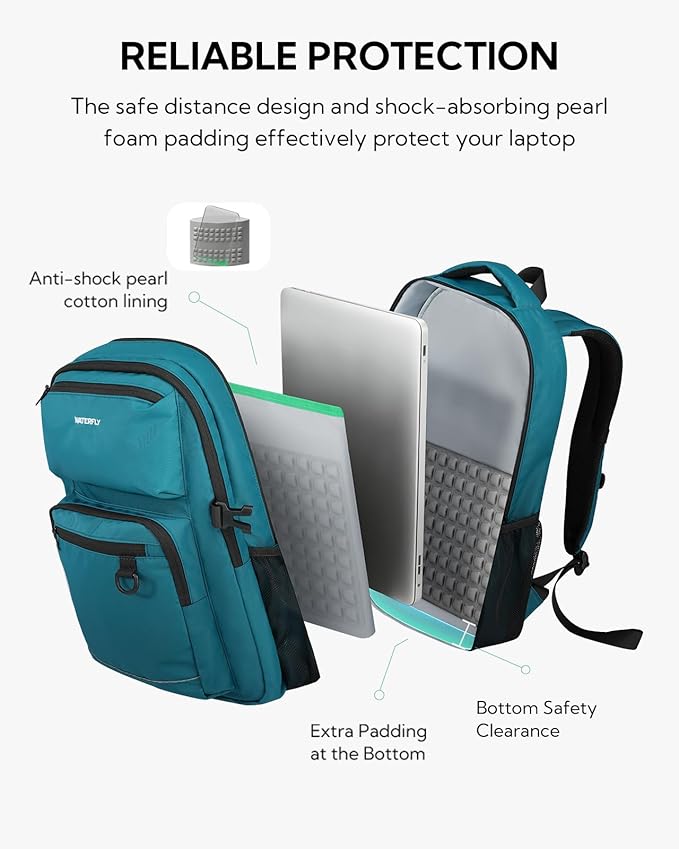 WATERFLY Travel Laptop School Backpack: Big Student College Middle School - Image 3