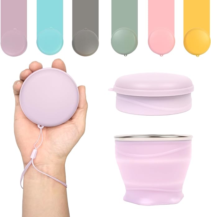 Collapsible Travel Cup with Lid by zhuzhiloono