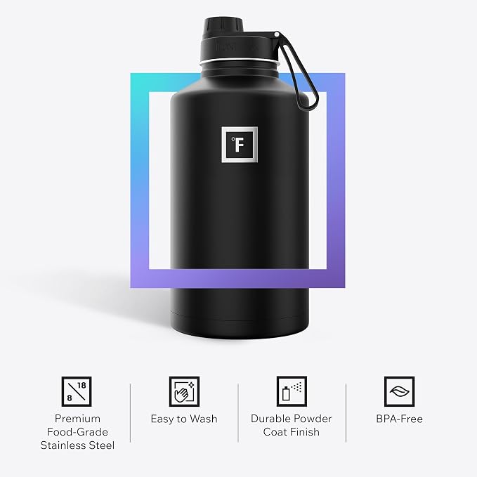 IRON °FLASK Camping & Hiking Hydration Flask - 64 oz Bubble Gum - Image 5