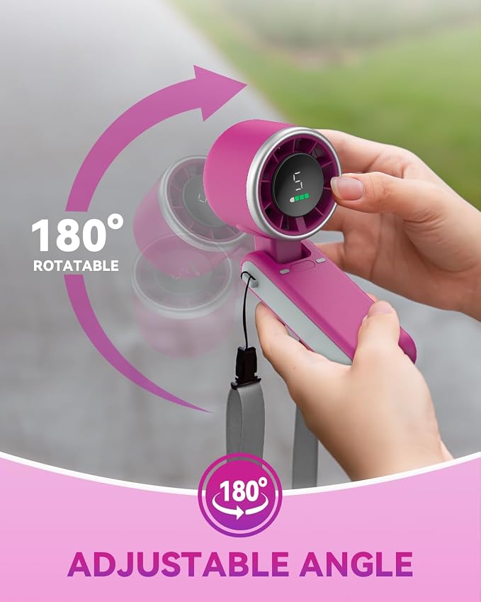 PlayHot Portable Handheld Turbo Fan, 5-Speed Personal Fans, 5000mAh - Image 8