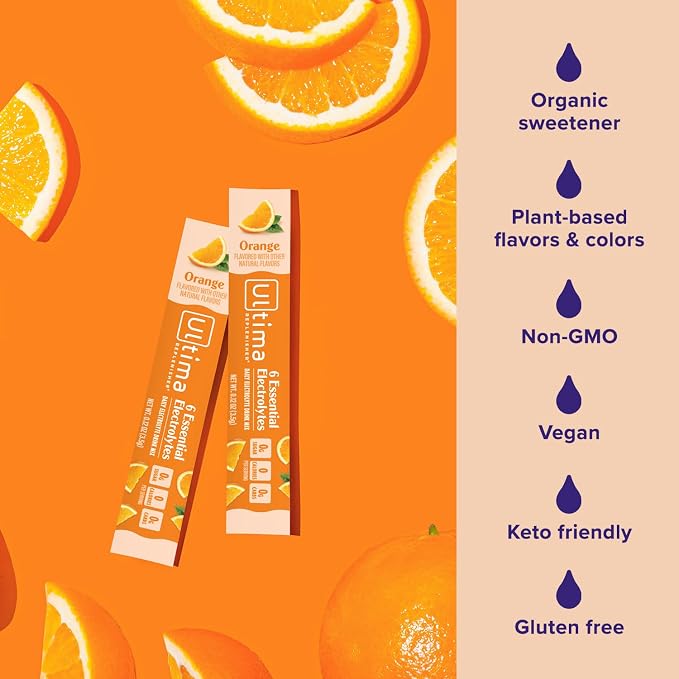 Ultima Replenisher Daily Electrolyte Powder – Orange, 20 Stickpacks – Zero - Image 4