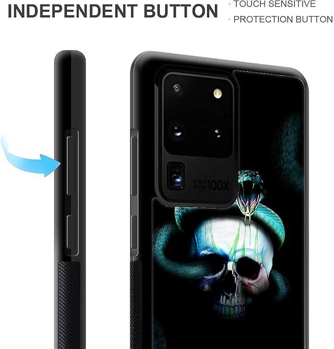 for Samsung Galaxy S20 Ultra Case, Skeleton Winding Snake Pattern Graphic - Image 4