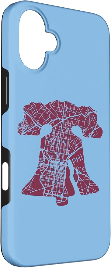 Philadelphia Street Map Liberty Bell Vintage Maroon Philly Case - Image 3
