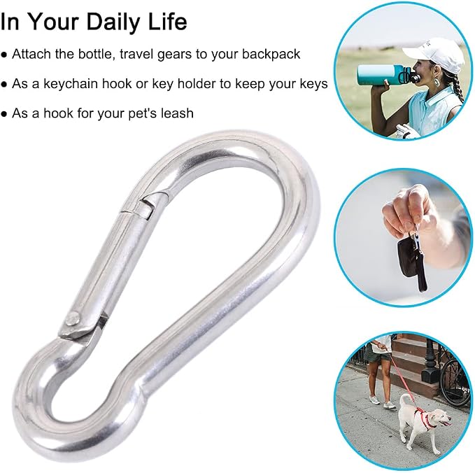 PROND Carabiner Clip, Heavy Duty Carabiner Clips, 316 Stainless Steel Carabiner - Image 4