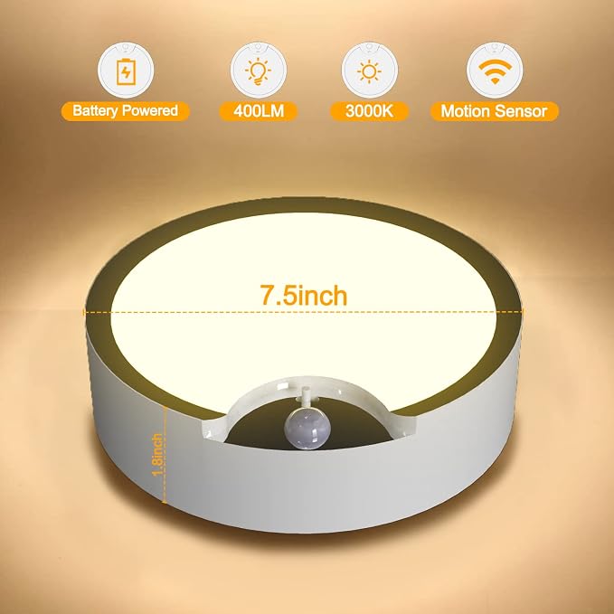 TOOWELL Motion Sensor Light Indoor Battery Operated, 80 LED Wireless Ceiling - Image 3