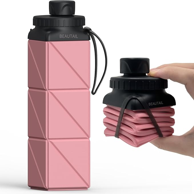 BEAUTAIL Collapsible Water Bottles, Silicone Foldable Water Bottle 610ml by BEAUTAIL